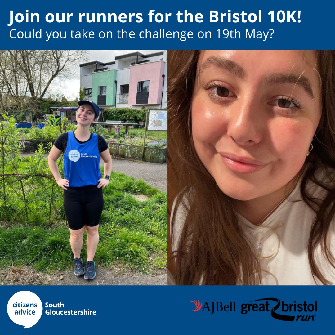 Last year's #Bristol10K fundraising total was a great boost to our charity - and this year we're hoping to double it.

But we need more runners to make this happen! Would you or anyone you know like to take on the challenge?

Read more: southgloscab.org.uk/bristol-10k-2/

#SouthGlos