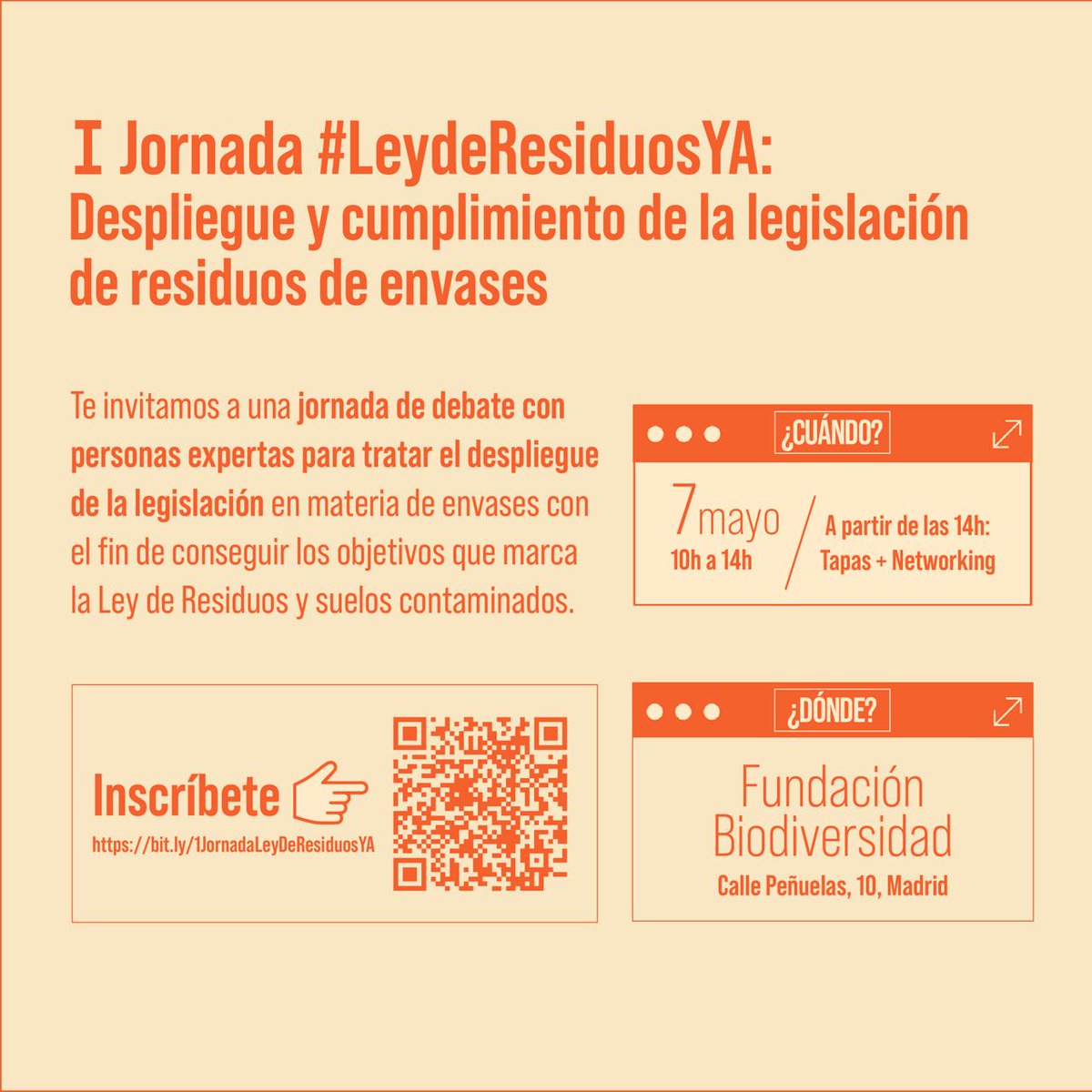 _Retorna's tweet photo. Las entidades #LeydeResiduosYA queremos que los objetivos en materia de #envases se cumplan al 100%: prevención, reutilización, transparencia, Sistema de Depósito... El 7 de mayo, te esperamos en la @FBiodiversidad para hacerlo posible. Inscríbete: https://t.co/VXsF6EYIko https://t.co/xrkhyxqYqZ