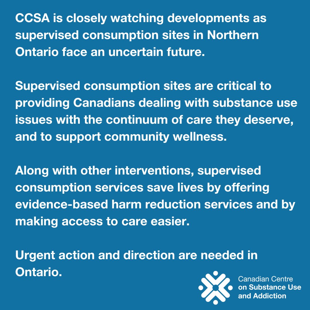 Regarding supervised consumption sites in Northern Ontario: #HarmReduction