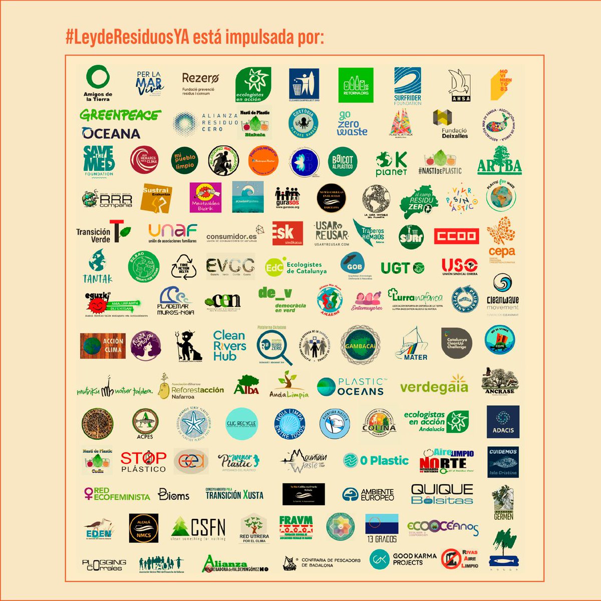 Las entidades #LeydeResiduosYA queremos que los objetivos en materia de #envases se cumplan al 100%: prevención, reutilización, transparencia, Sistema de Depósito... El 7 de mayo, te esperamos en la <a href="/FBiodiversidad/">Fundación Biodiversidad</a> para hacerlo posible. Inscríbete: docs.google.com/forms/d/1h4Nbw…