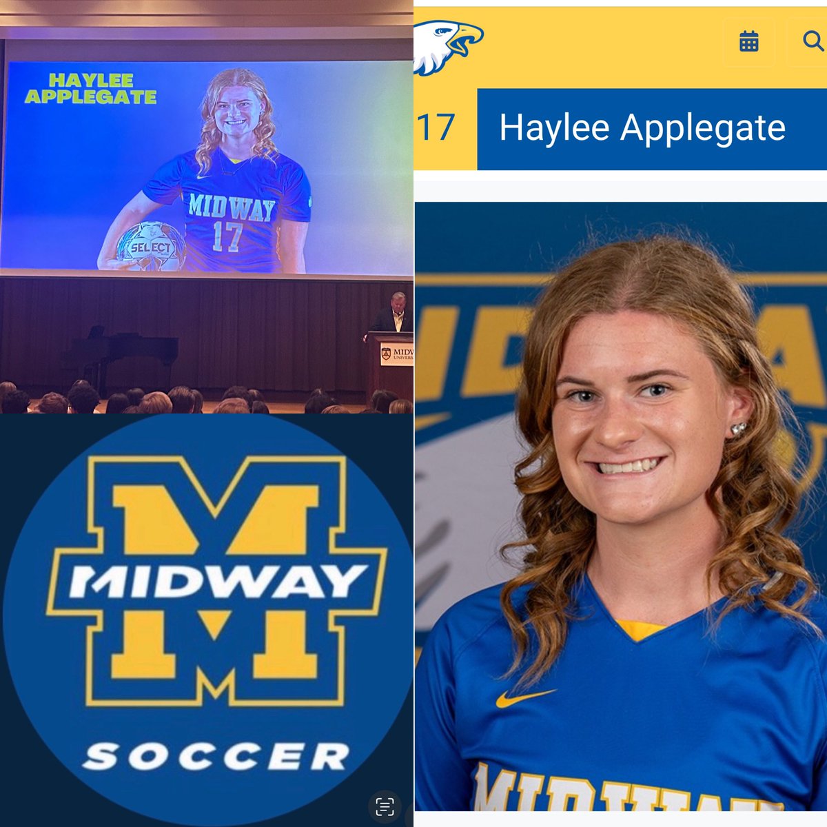 MidwayWSoccer's tweet photo. Congratulations to Haylee Applegate for being nominated for Outstanding Individual Performance for the 23-24 
THE MIDWAYS. https://t.co/ixInKaCDUl