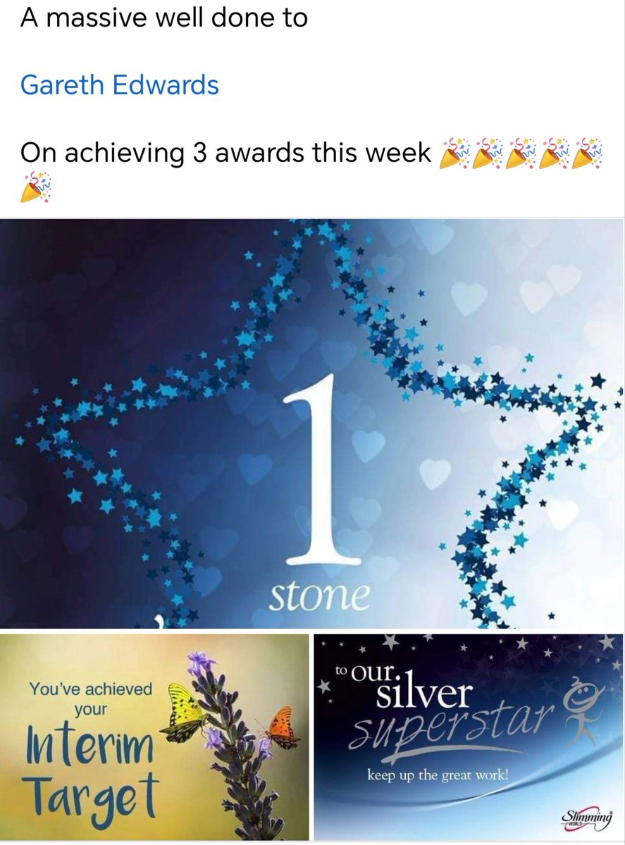Absolutely delighted. 6 weeks of back to back losses and 3 @SlimmingWorld awards this week.