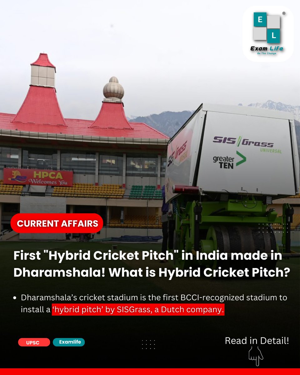 👉First 'Hybrid Cricket Pitch' in India made in Dharamshala! What is #HybridCricketPitch?

Read in Detail:👇
tinyurl.com/todaycurrentaf…

#Examlife #upsc #news #bcci #cricket #ipl2024 #यूपीएससी