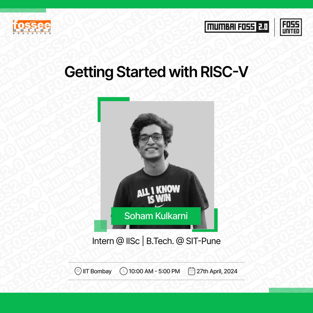MumbaiFOSS's tweet image. The next speaker for MumbaiFOSS 2.0 conference is Soham, giving a talk about - Getting started with RISC-V

Secure your spot now and dive into the FOSS revolution! 🎟indiafoss.net/Mumbai/2024

#MumbaiFOSS #UnitedByFOSS