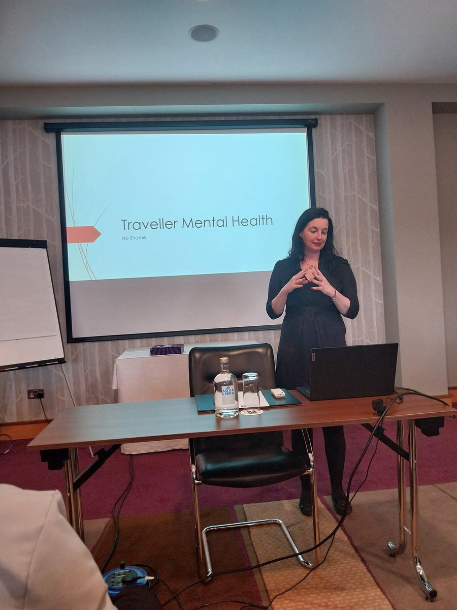 InvolveServices's tweet image. Annmaire and Patrick doing what they do best, sharing our work at Involve through the No Shame- Traveller Youth Mental Health Project at the event today @TravellerVoice