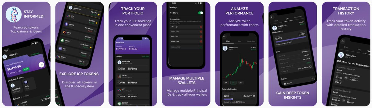 $ICP the new AlpacaFi update is now live! 🎉

Featuring many new updates including ⤵️

- A fresh new UI
- Support for multiple PIDs
- A return calculator
- A Featured Tokens page

Download the update now to experience the latest improvements! 🦙