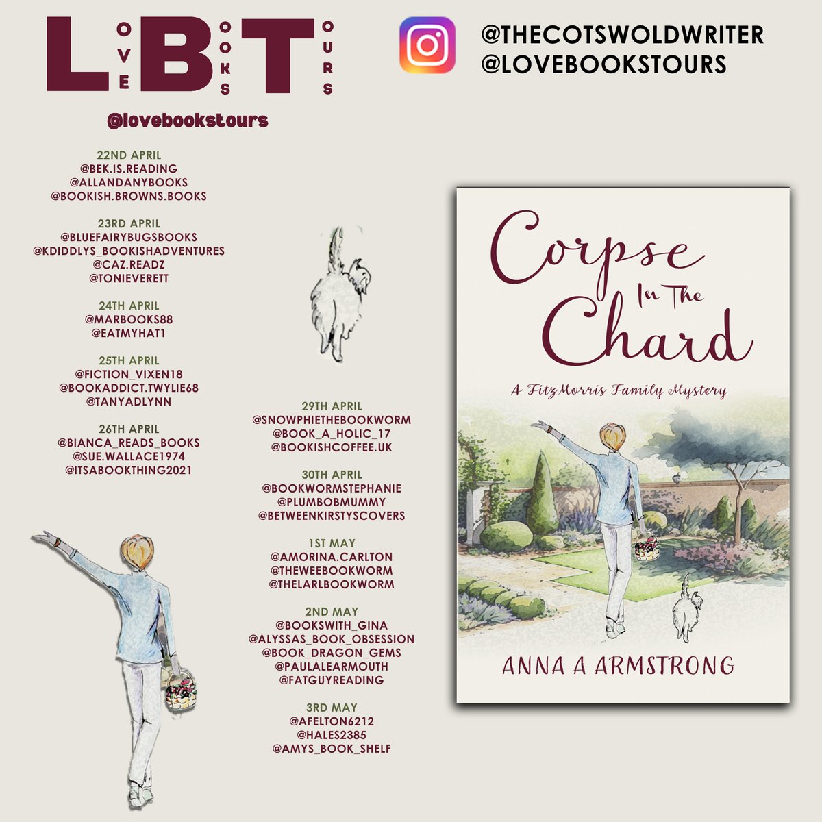 COMING SOON - #Virtualbooktour |Corpse in the Chard by Anna A Armstrong| Proudly organised by @lovebookstours #BookTour #LBTCrew #Bookreviews #Authorservices #Bookblogtours kellylacey.com/2024/04/18/com… via @KellyALacey