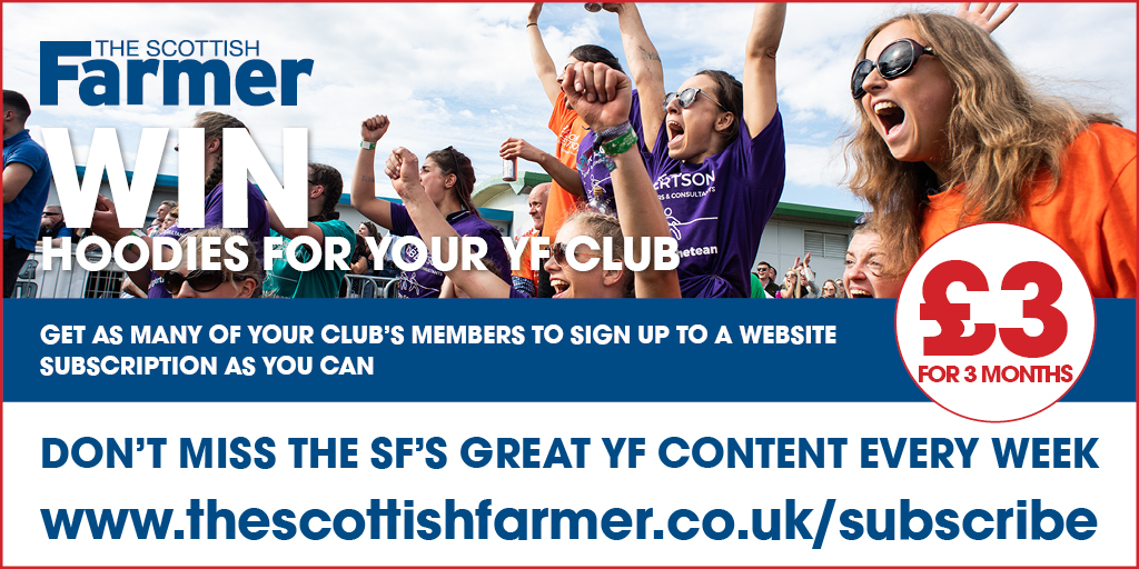 Win hoodies for your YF club Get as many of your club’s members to sign up to a website subscription as you can thescottishfarmer.co.uk/subscribe The club with the highest percentage of new website only subscribers at the closing date will win 30 hoodies. @SAYFC