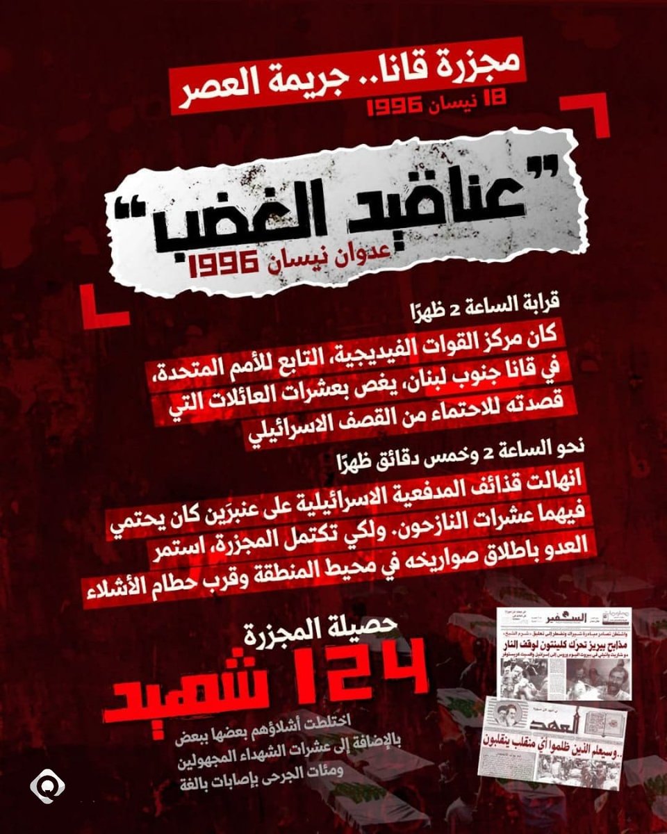 كي لا ننسى🥀💔🥀.... 18 نيسان 1996 جريمة العصر... #مجزرة_قانا