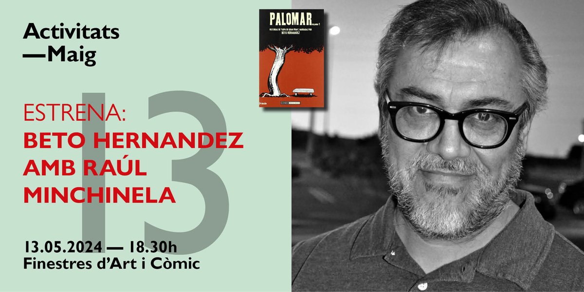 Coincidiendo con la nueva edición de Palomar, tenemos el honor de recibir una de las figuras clave del cómic de autor norteamericano de las últimas tres décadas: Beto Hernandez. Entradas: t.ly/6IsLh