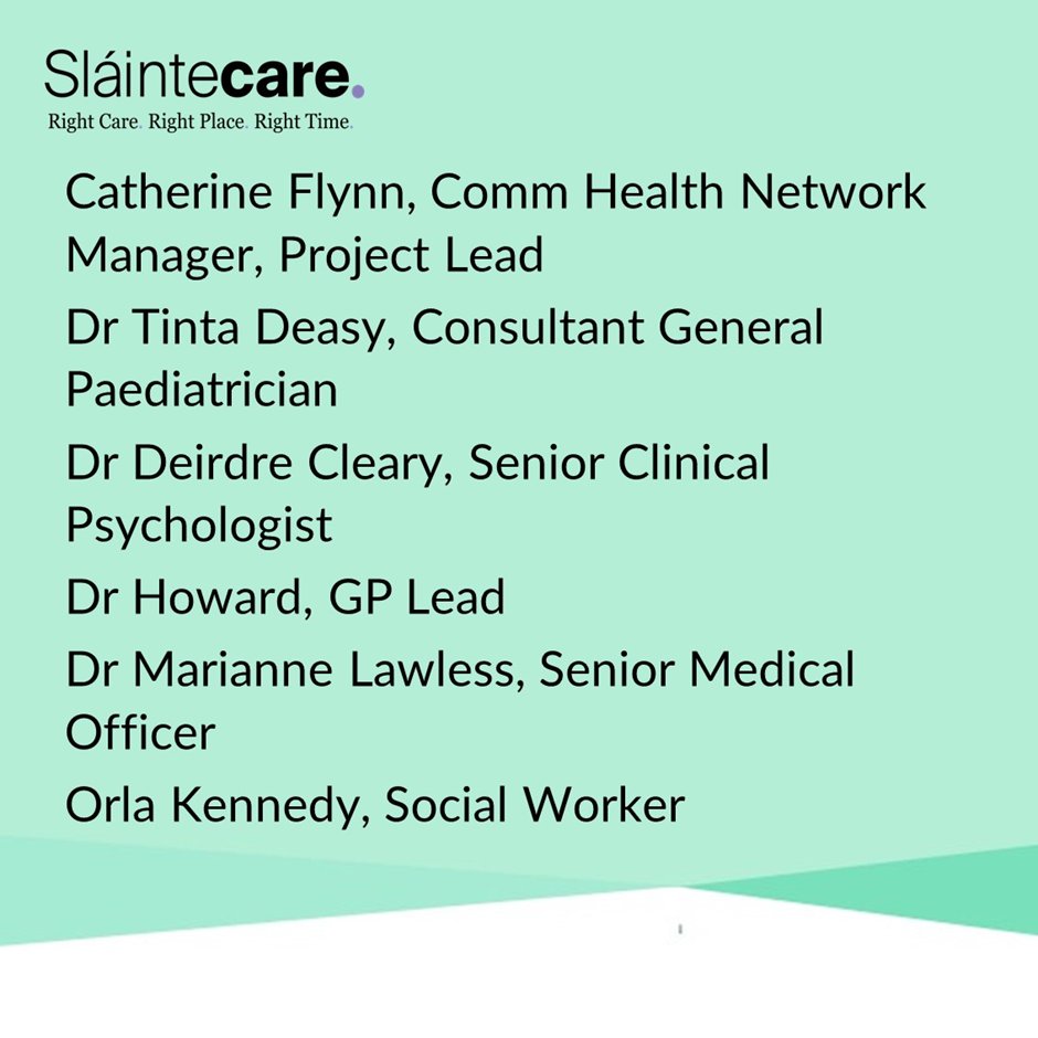 Speakers and panelists today include: #RightCareRightPlaceRightTime @HSELive #LinnChildrensPrimaryHealthCareTeam @saoltagroup @CHO2west @icgpnegs @Tony_CanavanHSE