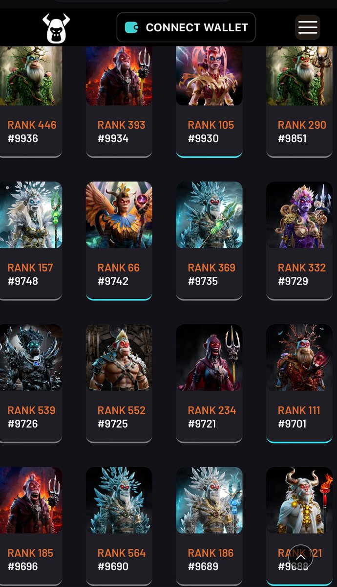 Grind_Time84's tweet photo. As the God Apes continue to mint, the rankings continue to update. 

Where does your @BullsApesProj God Ape Rank? Let’s see them Top mints. 
#Atod #Bap #TeamVyl https://t.co/Kc5a55n6vE