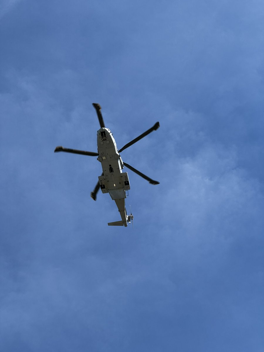 This helicopter flew overhead during my lunch break