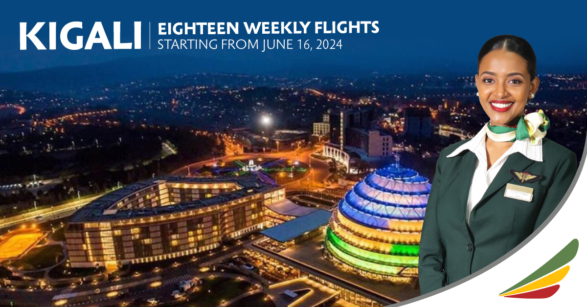 Enhancing better connectivity and more comfort for its esteemed customers, Ethiopian Airlines is delighted to announce an additional flight frequency to and from Kigali, starting from June 16, and serving the capital of Rwanda 18 times a week.