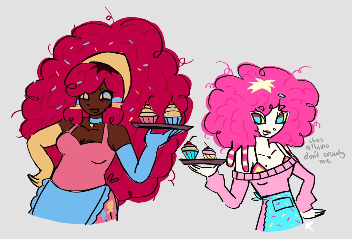 Alternate universes.. pinkie on the left belongs 2 @Pomeecore and albino pinkie is mine…