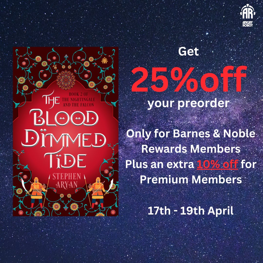 THE BLOOD DIMMED TIDE is the second book in The Nightingale and the Falcon trilogy by @SteveAryan, following key figures in the heart of war. A great fantasy reimagining of the Mongol Empire's invasion of Persia barnesandnoble.com/w/the-blood-di…