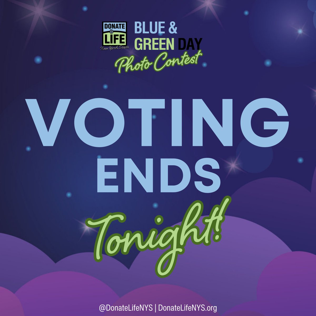 Voting ends today at midnight for our annual #DonateLife #BlueGreenDay #PhotoContest! Blast over to our Facebook page and like your favorite photo(s) in the comments of the pinned post. The photo with the most likes will win a $50 gift card.