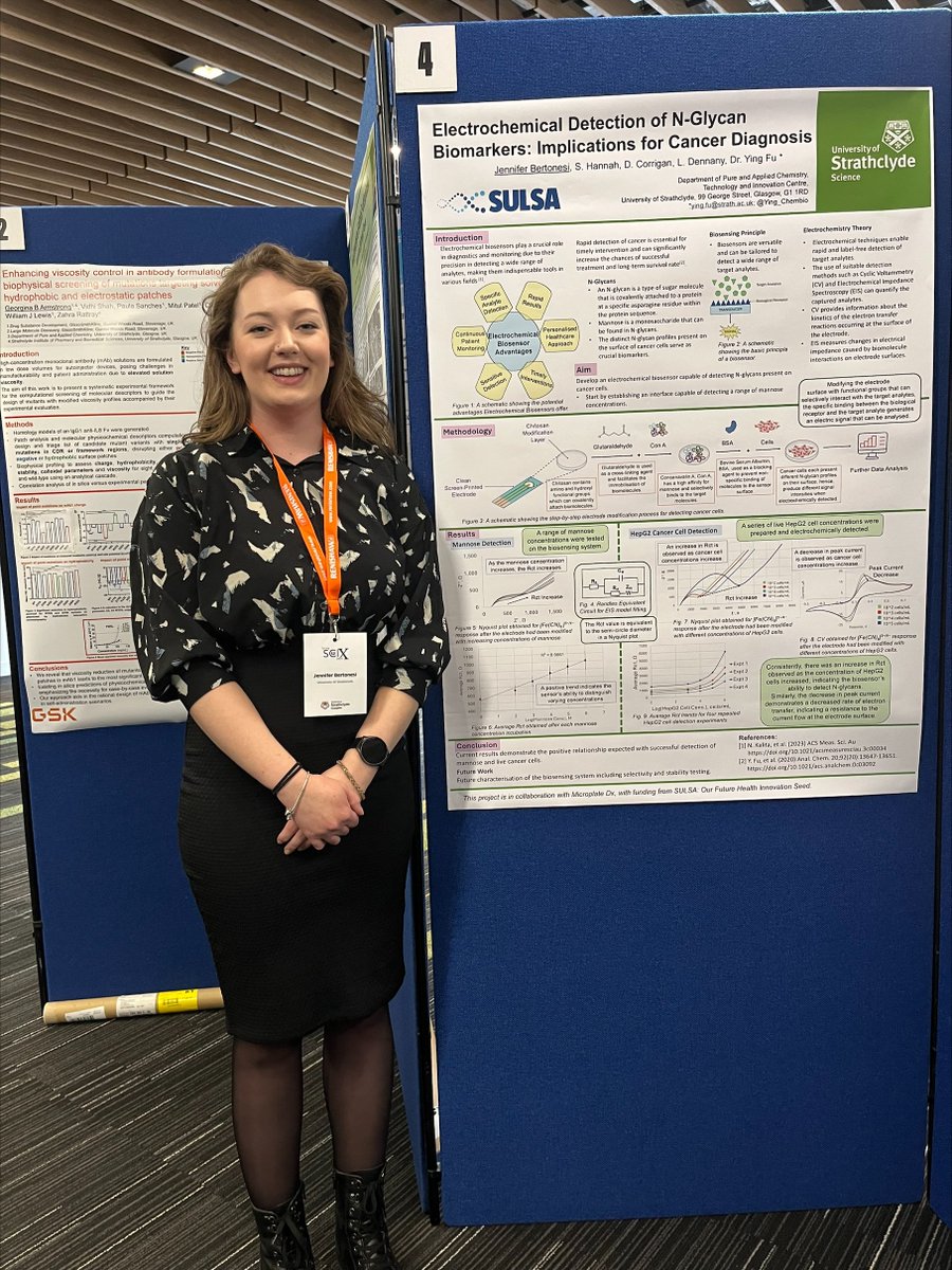 Jennifer (Jenny) Bertonesi is the Second year PhD student in my group, and she is presenting her project about Electrochemical biosensor for living cancer cell detection #springscix 2024. Her work is sponsored by <a href="/SULSAtweets/">SULSA</a> <a href="/CENSIS121/">CENSIS</a> and <a href="/IBioIC/">IBioIC</a>