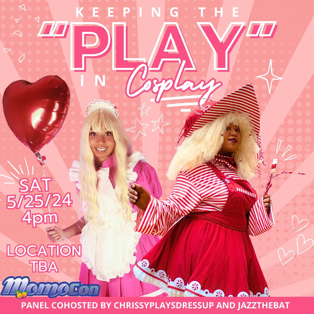 Panel Announcement # 2!! I’ll be cohosting a @MomoCon panel with my friend and fellow guest @chrissyplysdrsp! Keeping the “Play” in Cosplay! How to keep the fun in a world where ‘likes’ and ‘marketability’ seem to dictate your creative worth.