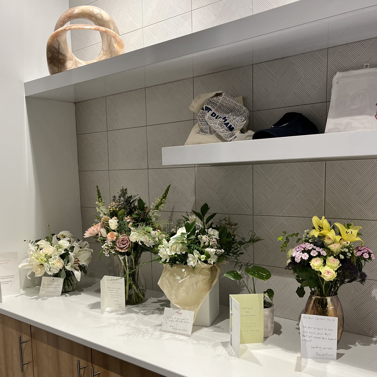 BartDurhamLaw's tweet photo. Thanks y'all for the massive outpour of love, support, flowers, gifts, and heartfelt messages during this emotional time! 💓 #RIPBart https://t.co/mvFROU8rbz