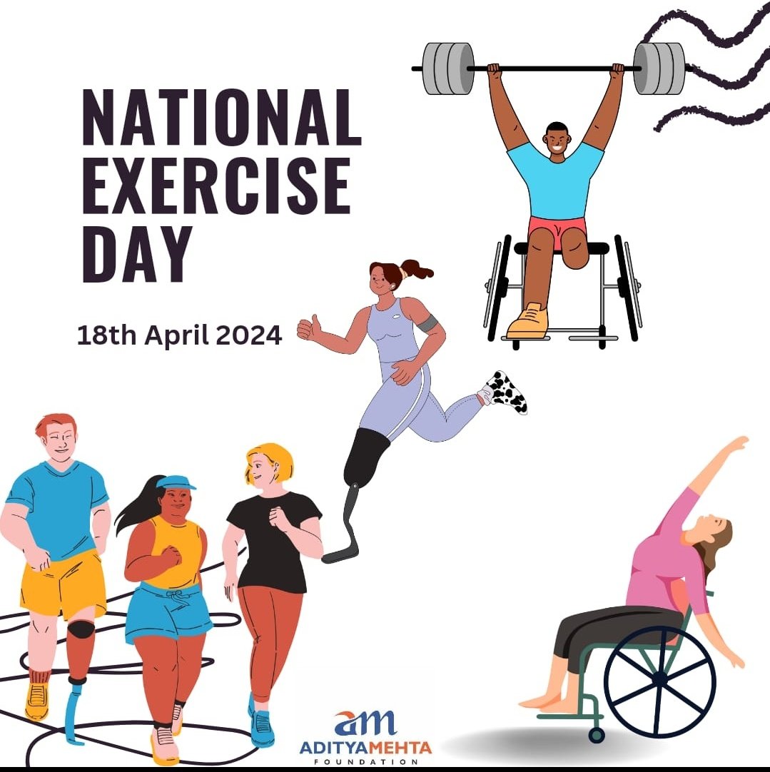 Every day is a good day to exercise but National Exercise Day is celebrated every year on Apr 18th to encourage all to participate in physical activity & exercise. A day to begin a new habit & build a strong foundation for lifelong physical & mental health #NationalExerciseDay