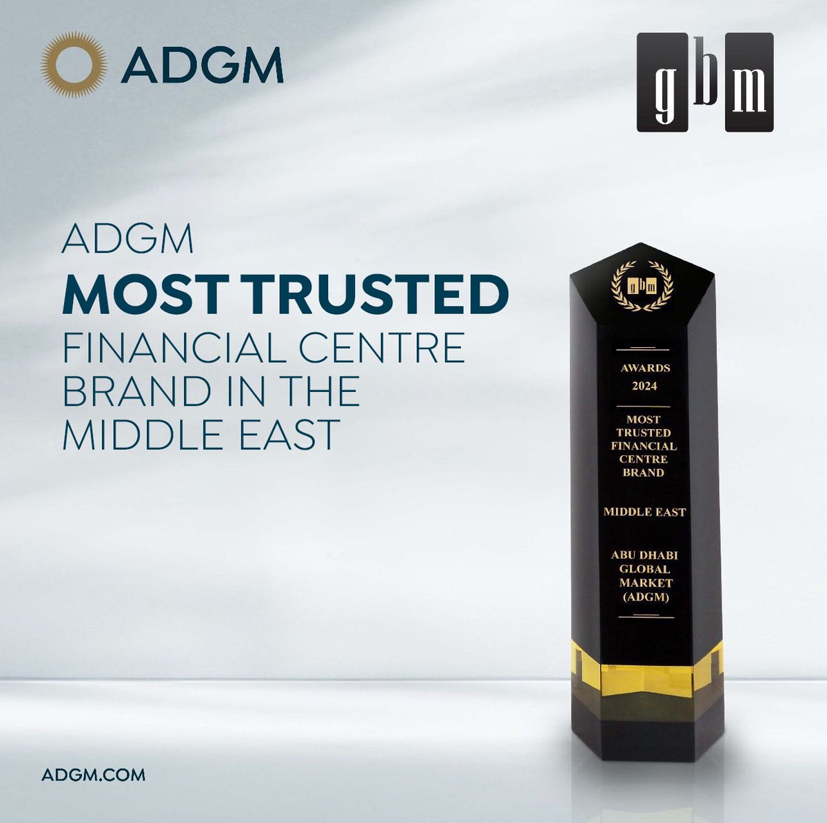 We are proud to announce that ADGM has been awarded the most trusted financial centre brand by GBM. This recognition is a testament to our commitment to building innovative regulations and a trusted business environment that helps businesses grow and thrive.

Learn more here: