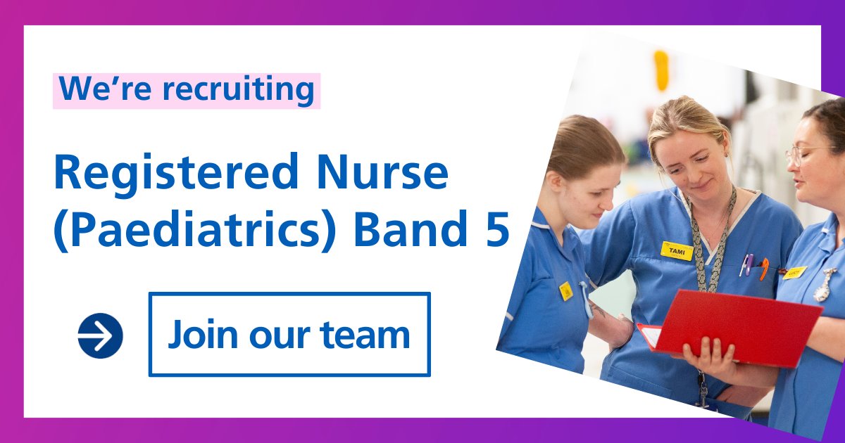 📢 Join our Paediatric team as a Registered Nurse @gloshospitals 
🚀 Make a move to our paediatric unit to make a difference using your clinical knowledge to enhance the experience of children, young people and families.
Apply now bit.ly/3U2dhcj 
#NursingJobs #WorkForUs