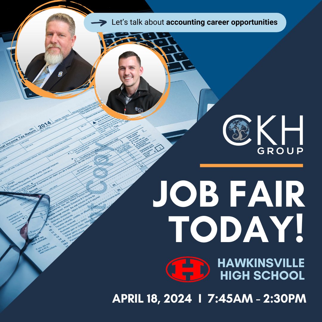 We are at the Hawkinsville High School Job Fair today! We are excited to be meeting students who are interested in the accounting and finance industries. See you there! #CKH #CKHGroup #JoinUs #JobFair