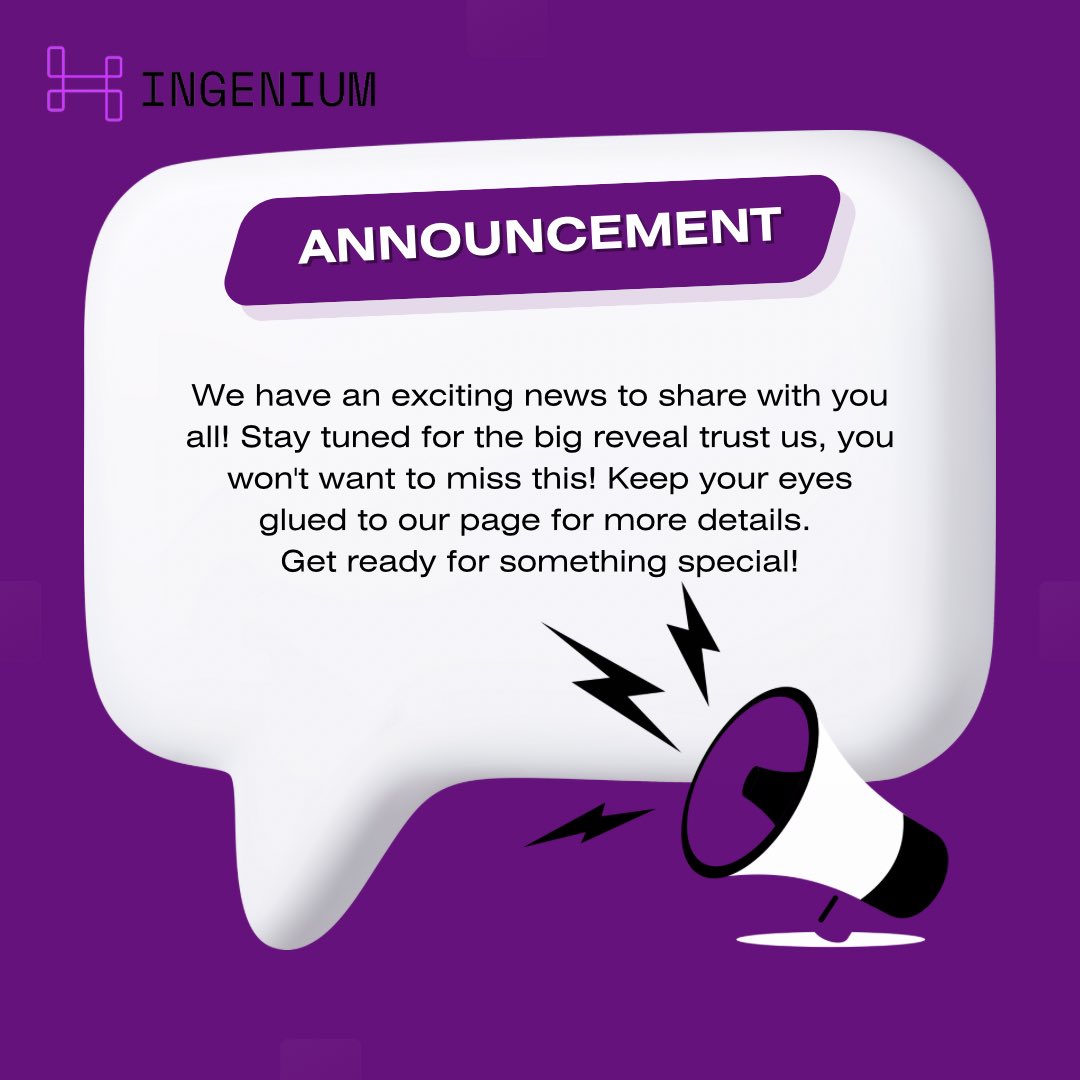 Stay tuned for all the exciting details .
Thank you for your continued support. Here’s to many more years of success and partnership! 🥂 #IngeniumAnniversary #ExpandingHorizons #announcement #celebration