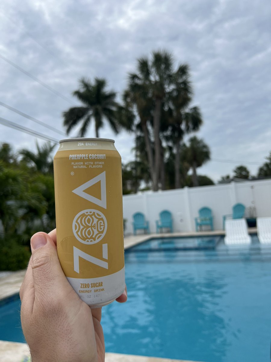 When in Clearwater on vacation…sip your @ZOAenergy now LFG!!! @TheRock
