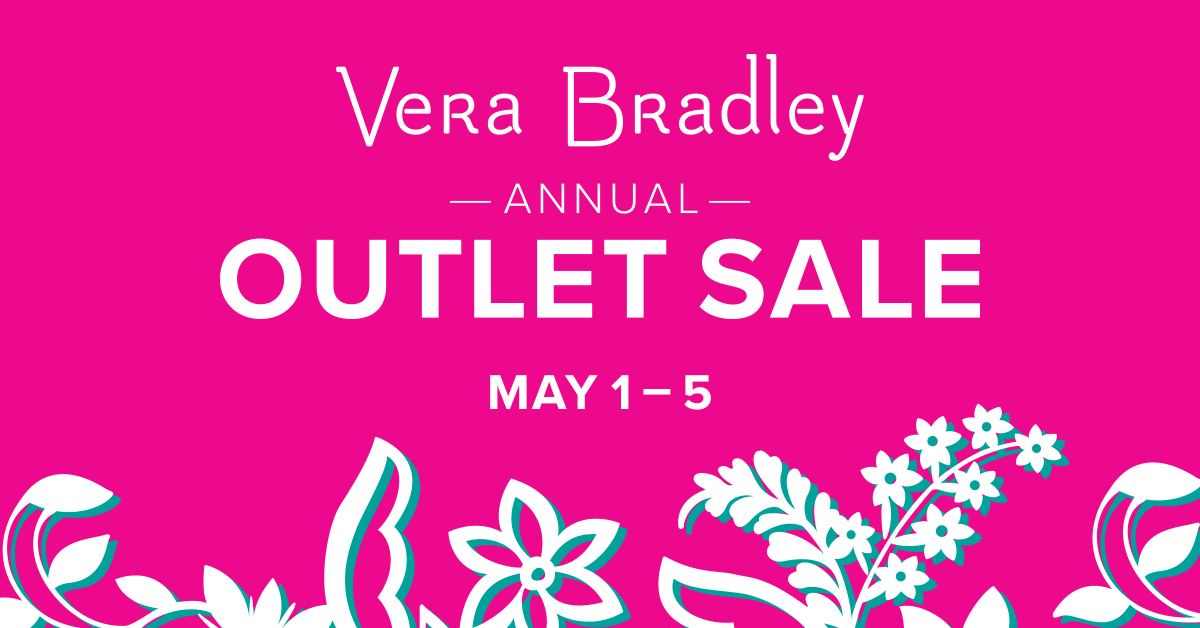 Just TWO WEEKS ✌️ until the @verabradley Annual Outlet Sale returns!

Shop the best selection of handbags, accessories, and luggage in a variety of current and retired patterns, along with bracelets from Pura Vida - all discounted up to 70% off.

🎟️: bit.ly/VBAOSTickets