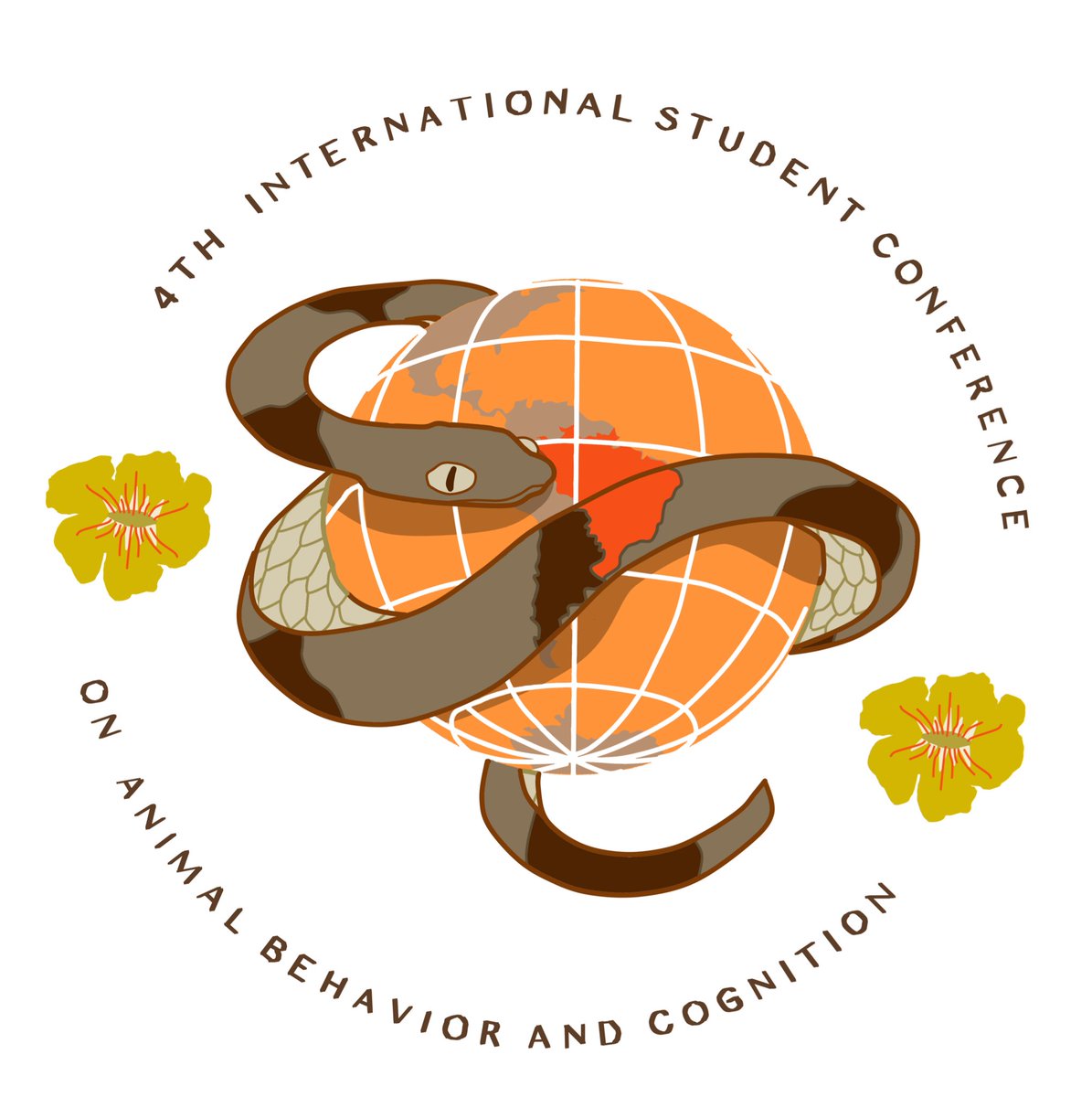 [Eng] Here’s our official logo! With the Murici Lancehead and golden trumpet flower representing the 4th International Student Conference on Animal Behavior and Cognition!

[PT-BR] Aqui está nossa logo oficial! Com a Jararacuçu de Murici e o Ipê amarelo representando o Congresso!