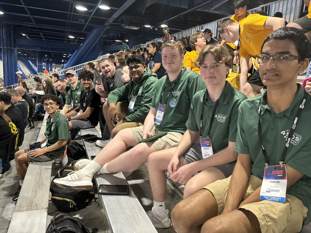 team4909's tweet photo. It is Day 1 of Worlds and we are ready! Swipe to see our schedule and use the link to cheer us on!
https://t.co/PlNDe3bEYI
#omgrobots #nefirst #wearene #robotics https://t.co/EHx3Sk4SHi