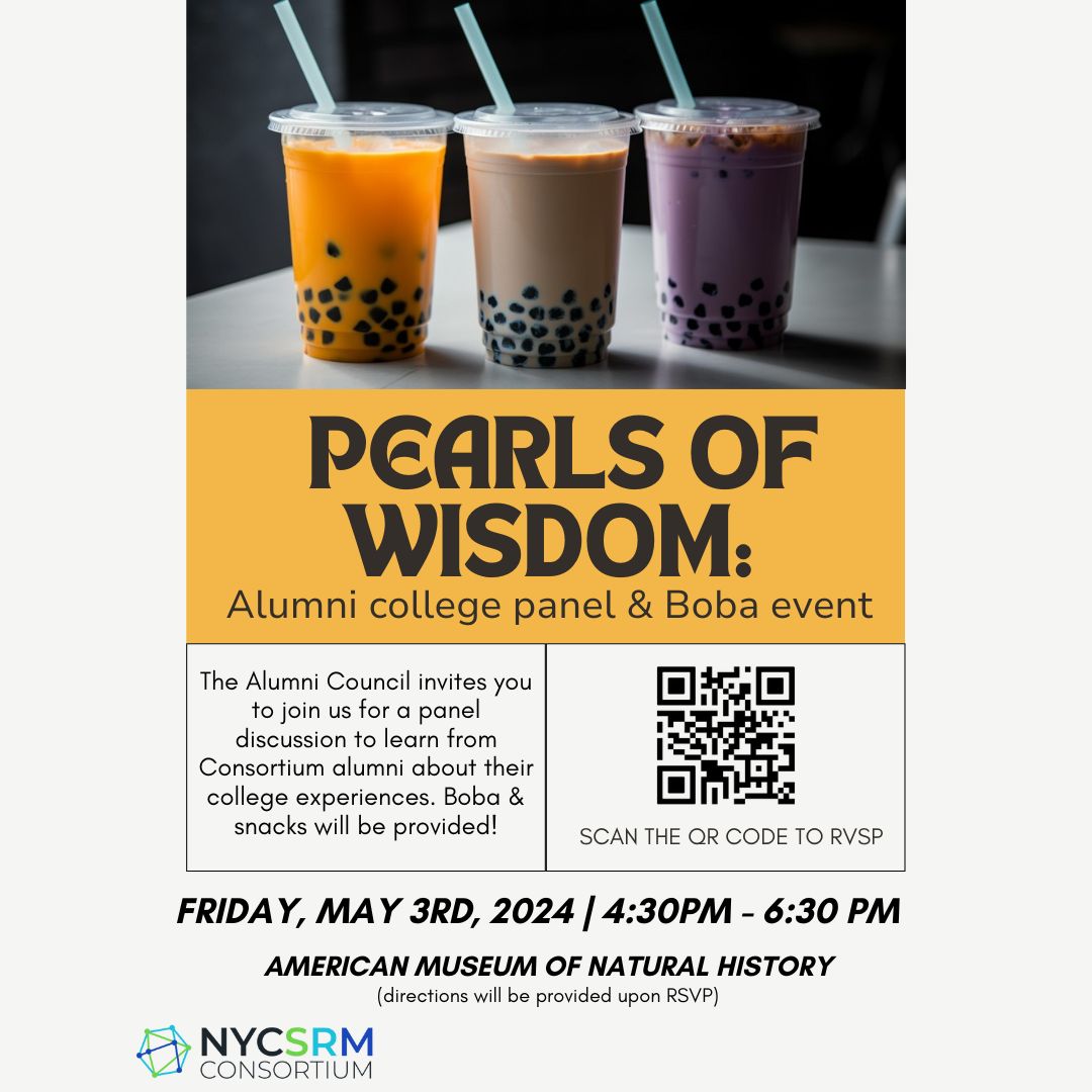 The Alumni Council is hosting another event on Friday, May 3rd from 4:30-6:30pm at AMNH! This event is open to all Consortium alumni and current students, but it is best suited for high school students and college freshman. Here is the RSVP link:forms.gle/uQPrv5zjphDH37…