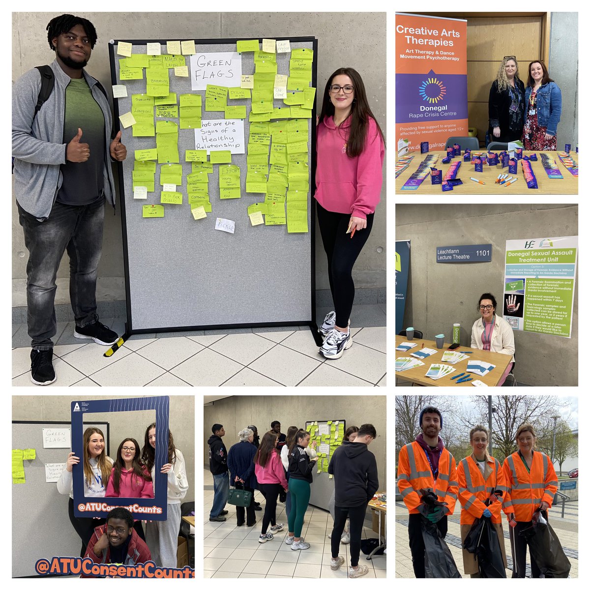 Day 4 Healthy Campus  @ATUDonegal_ & it’s all things Consent #OMFG Green Flag ✅ Healthy Relationships & Campus Clean up 
@atu_ie @HealthyCampusIE @ActiveConsent @TooIntoYou