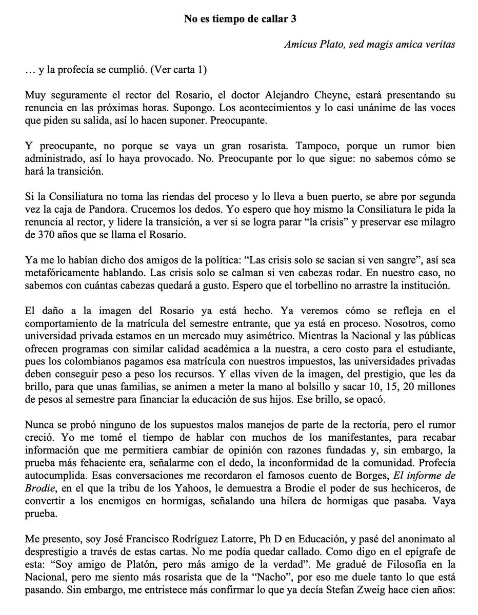 Pacho_Argumenta's tweet photo. No es hora de callar 3 #Urosario https://t.co/WCIa0RG4y7