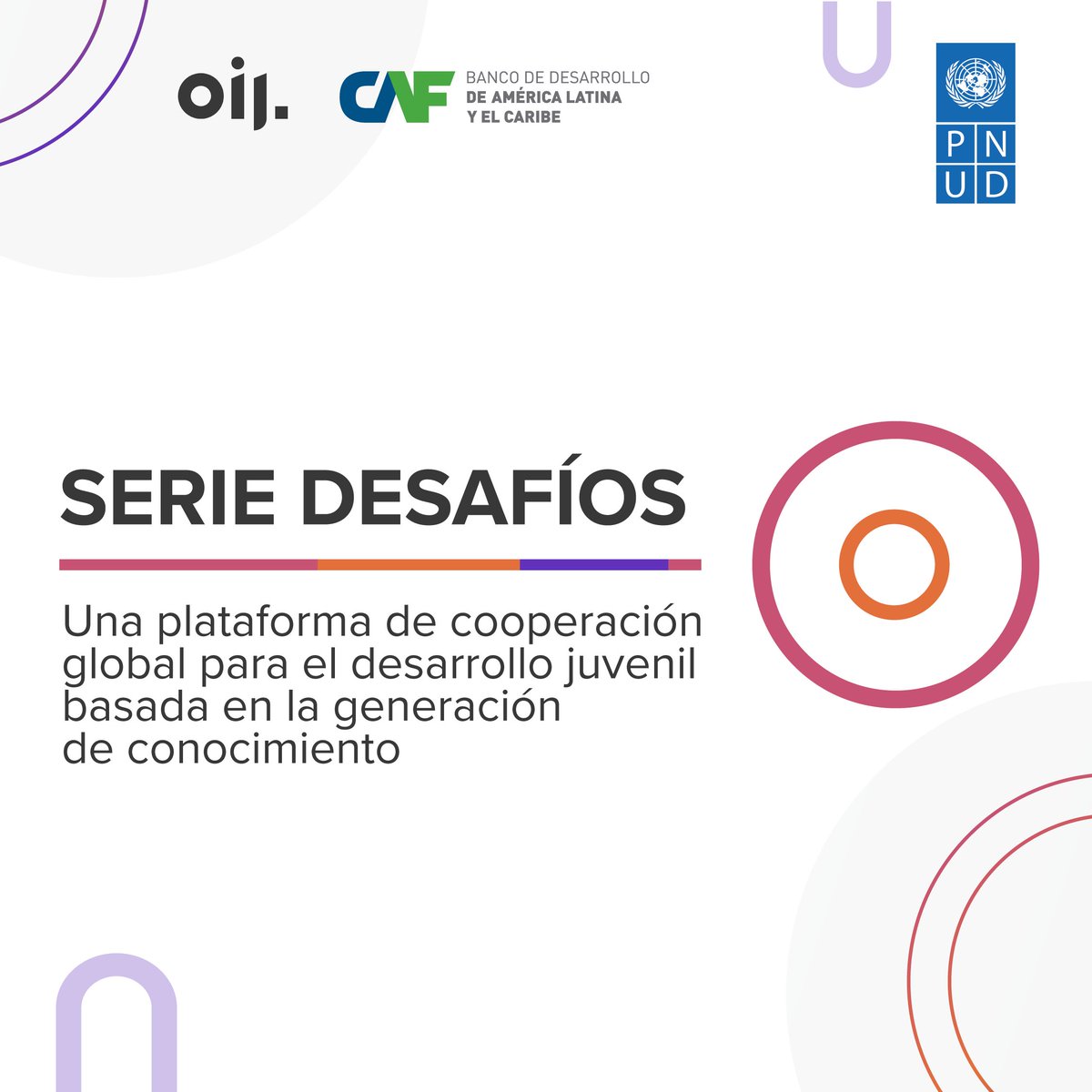 🚀 ¡Hoy es el lanzamiento de #SerieDesafíos! Una plataforma de cooperación global entre <a href="/AgendaCAF/">CAF</a>, <a href="/PNUDLAC/">PNUD América Latina y el Caribe</a> y @OIJ_DIGITAL que impulsa el desarrollo juvenil a través del conocimiento.  

En línea con la #Agenda2030, #SerieDesafíos se centra en fomentar la participación activa de