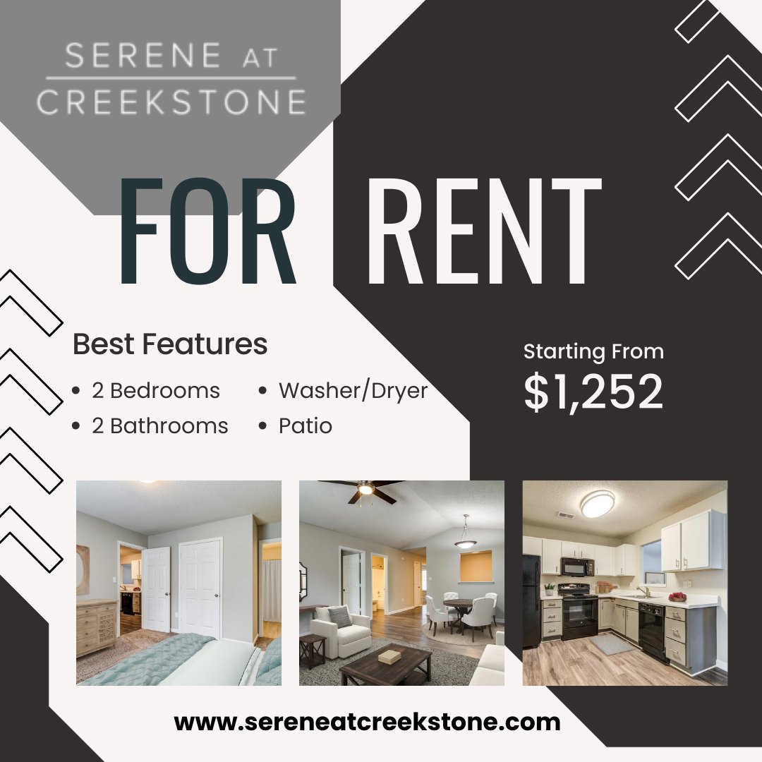 serenecreekapts's tweet image. Searching for the perfect apartment? Look no further! Our April availability includes spacious 2 bed, 2 bath units at unbeatable prices. 🌷 #ApartmentHunting #SpringMove
