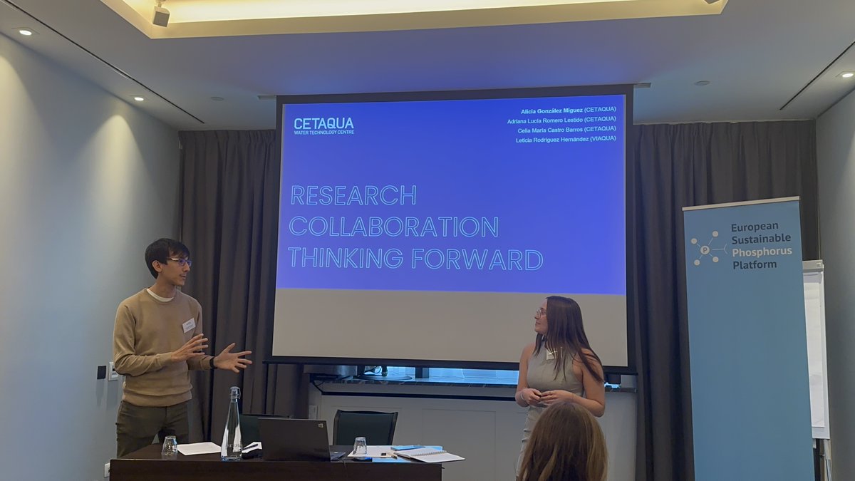 CETAQUA's tweet photo. Our colleague @Alicia_GMiguez attended the #NERM2024, in Brussels, to present #Cetaqua's proposal within the @walnut_project. 
The aim is to produce circular fertilisers ♻️ based on nutrients recovered from the sludge generated in the Ourense #ecofactory, managed by @VIAQUA. 
➕ https://t.co/3qzLTsvWjr