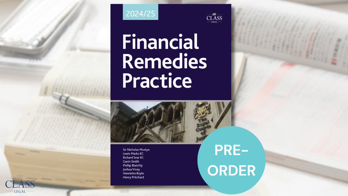 Have you pre-ordered your 2024-25 copy of Financial Remedies Practice yet?

Financial Remedies Practice combines in a single portable volume authoritative commentary on financial remedies practice and procedure.

Order now: ow.ly/Vfcv50RieuA
#FinancialRemedies