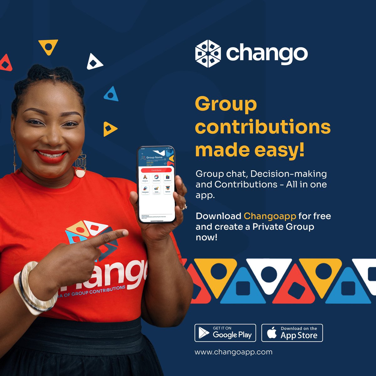 Say goodbye to app juggling and hello to easy group chat, decision-making, and contributions all in one place. Perfect for friends, alumni associations, church groups, social clubs, and families. Download the ChangoApp now! #Changoapp #GroupContributionPlatform #CrowdfundingInGh