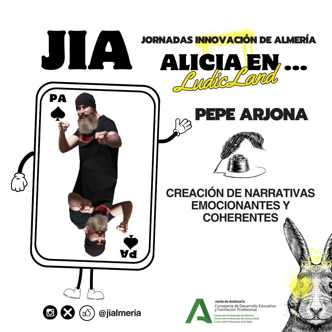 JIAlmeria's tweet photo. 🃏TALLER 1️⃣ con Pepe Arjona @leonidasarjona 

🔏 Creación de narrativas emocionantes y coherentes 

🗓️ 10 y 11 de mayo

 #JIAlmeria #JIAlmeria24 

@cepalmeria @cepejido @cepcuevasolula @FormacProfAnd

Inscripción: https://t.co/WN6bbYKMhF https://t.co/BNL2ykqYNl