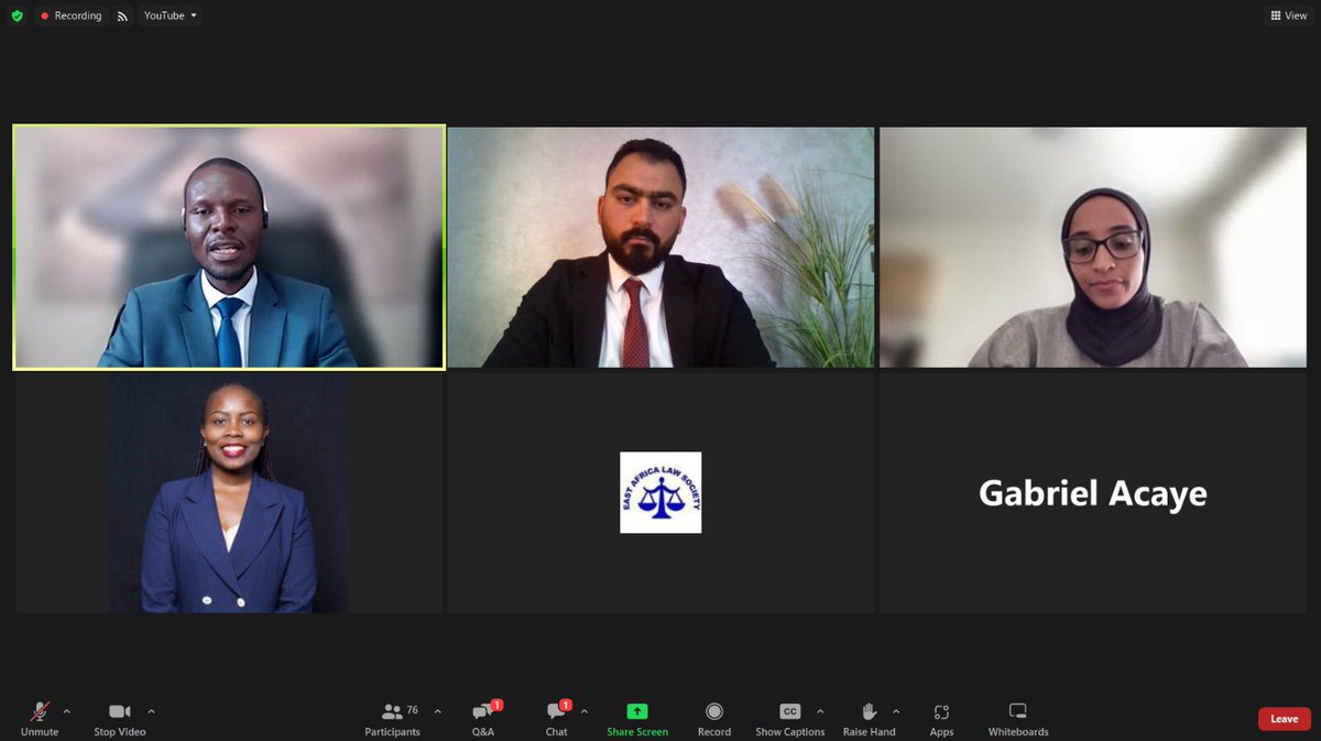 Grateful for the opportunity to discuss sports law with esteemed colleagues at the East Africa Law Society webinar. Thanks to Moderator Khayran Noor, Mercy A. Okiro, and Farai Razano for their valuable insights! #SportsLaw #EALSWebinar
