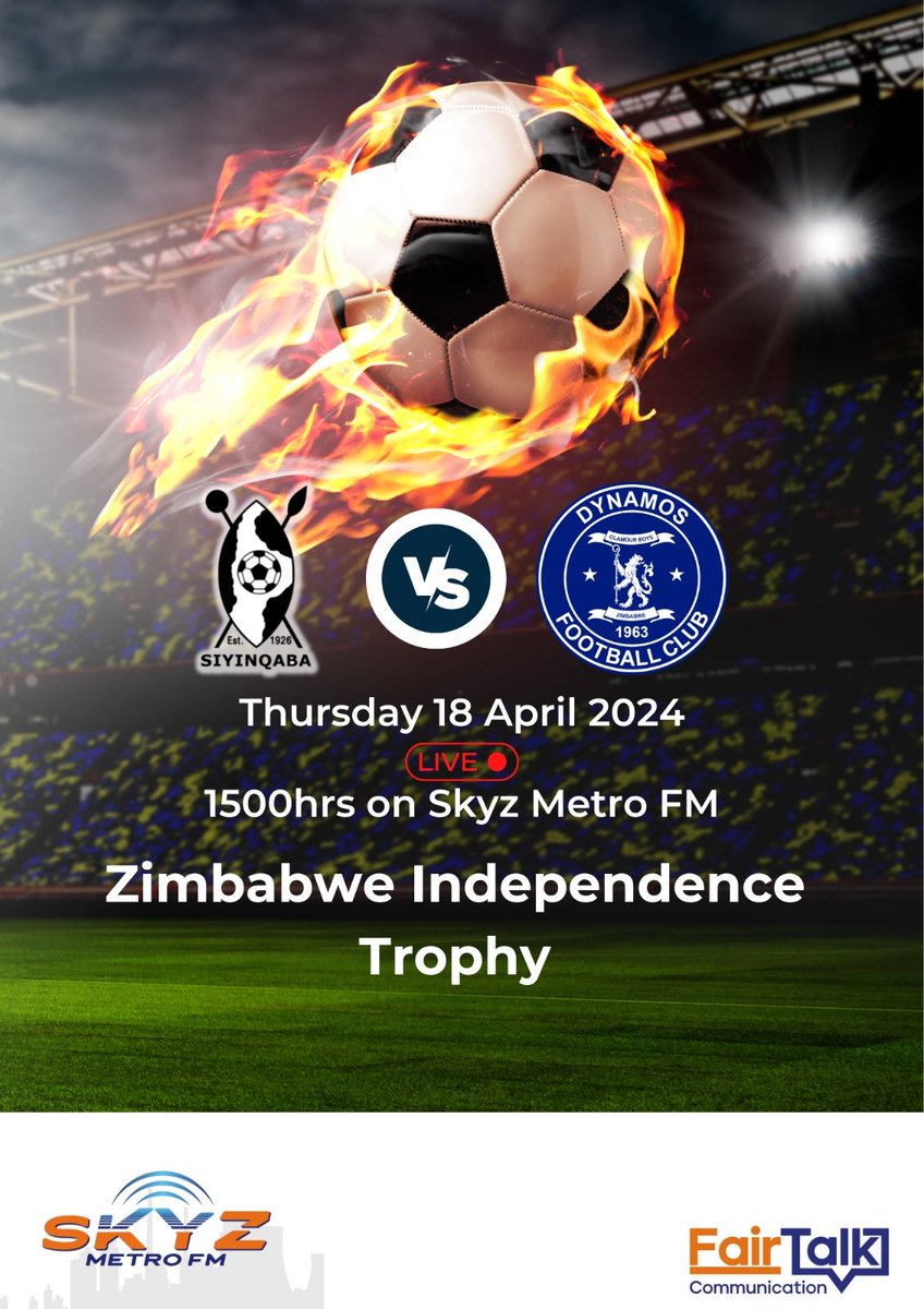 [LIVE ON RADIO] Catch the LIVE commentary from The Independence celebrations on Skyz Metro FM. Who do you think will list the CUP? @HighlanderBosso vs Dynamos F.C. #Esabantu #BeyondTheSky