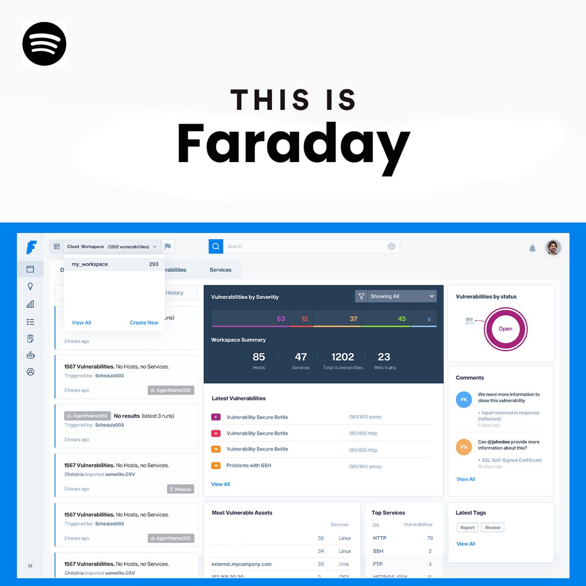 This is Faraday. The essential, all-in-one vulnerability management platform. 🔗cloud.faradaysec.com/cloud/trial/re…