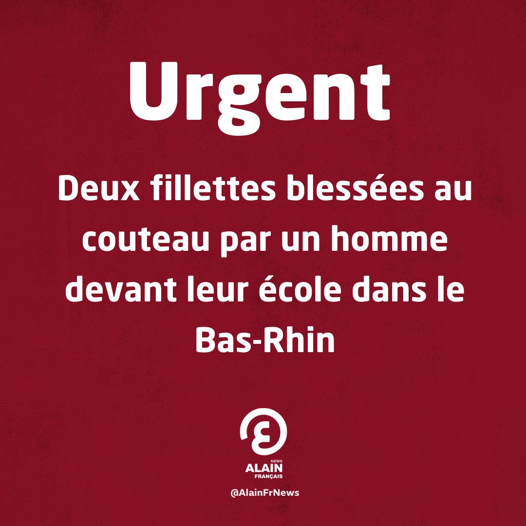 Deux fillettes blessées au couteau par un homme devant leur école dans le Bas-Rhin
#France #TesYeuxSurLeMonde