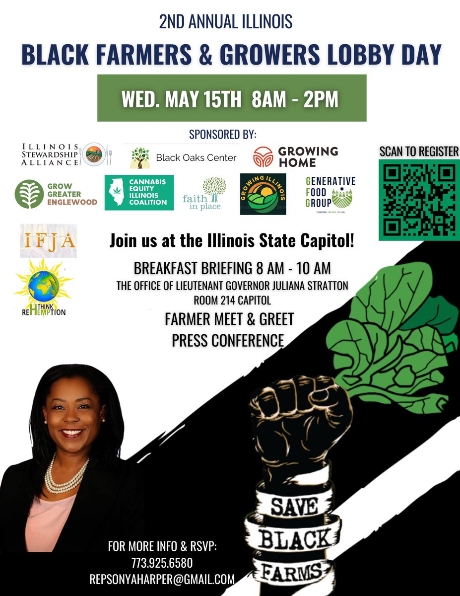 🔊 Calling all Black farmers and growers in Illinois! Join us, @grow_greater, @ilstewards, @chifoodpolicy, @ugrowcollective and many more partners to make your voice heard in Springfield on May 15 for #BlackFarmersLobbyDay. Register here: nature.ly/3W822BR