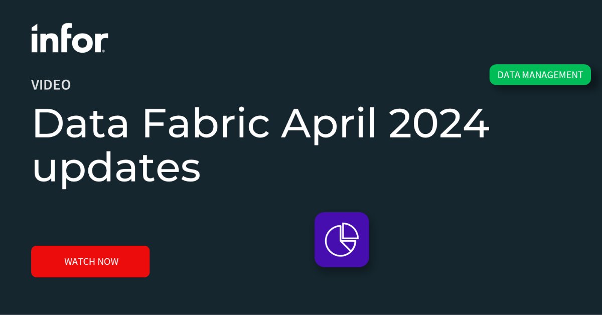 Infor's tweet image. See new enhancements to Infor Data Fabric released earlier this month!

Explore new features that reduce query wait times and enhance data accuracy with a new querying mode in Compass. bit.ly/3VXv33c

#InforOS #DataFabric