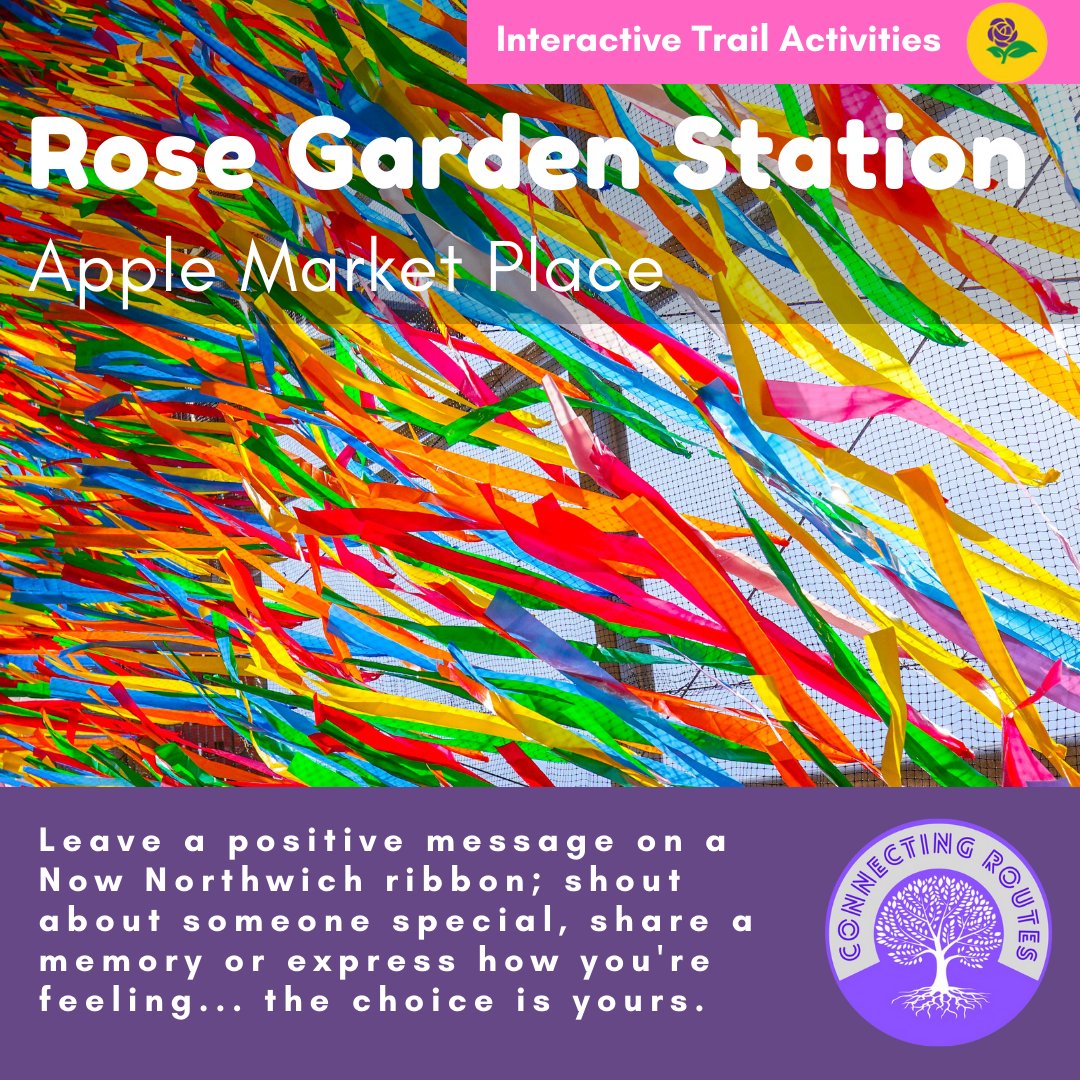 Announcing Rose Garden found at Apple Marketplace, as part of @nownorthwich Connecting Routes family friendly trail! Leave a positive message or quote on our warm and fuzzy Now Northwich Installation down at Apple Market Place. #NN2024 #NowNorthwich