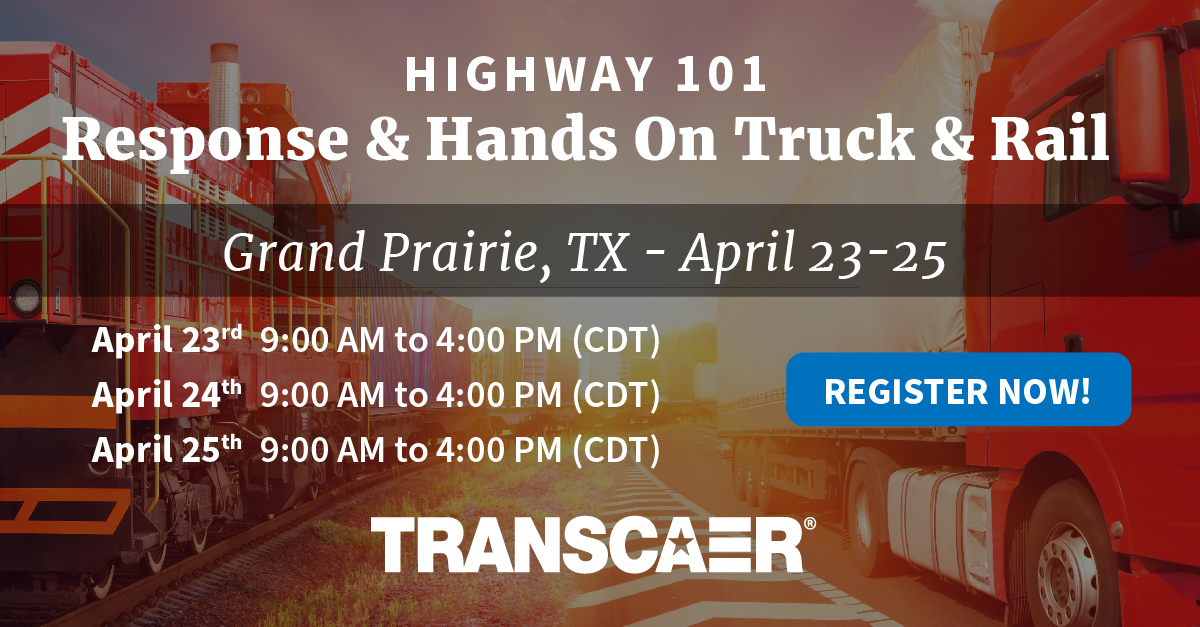 TRANSCAER's tweet photo. Mark your calendars for the Highway 101 Response & Hands On Truck & Rail Training! Dive into #hazmatsafety in this critical training course. Sign up today: https://t.co/7UAsOZcWRC https://t.co/iUI2gZGXcz